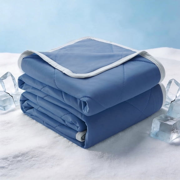 Vccoem Cooling Comforter King Size, Cooling Blanket for Hot Sleepers & Night Sweats, Lightweight Comforter for Summer with Dual-Sided Cool Tech, Soft Breathable Smooth Blanket, 108" x 90", Dark Blue