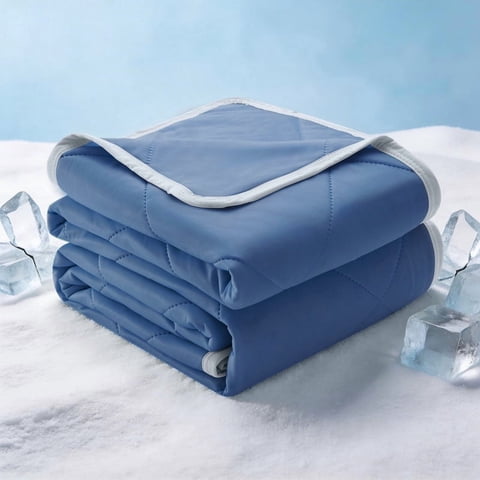 Vccoem Cooling Comforter Queen Size, Cooling Blanket for Hot Sleepers & Night Sweats, Lightweight Comforter for Summer with Dual-Sided Cool Tech, Soft Breathable Smooth Blanket, 90" x 90", Dark Blue