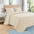 thumbnail image 1 of VCCOEM Quilt Set Twin/Twin XL Size Lightweight Bedspreads, All Season Coverlet, 3 Piece (1 Quilt, 2 Pillow Shams), Coin Pattern, Beige, 1 of 8