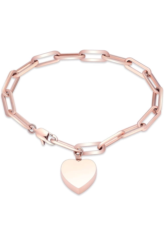 VCCWYQK Cremation Urn Bracelet Keepsake Jewelry, Stainless Steel Heart Memorial Urn Bracelet Bangle Cremation Keepsake Jewelry for Ashes
