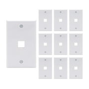VCELINK 1 Port Keystone Wall Plate UL Listed, Single Gang for RJ45 Keystone Jack & Modular Inserts White 10 Pack
