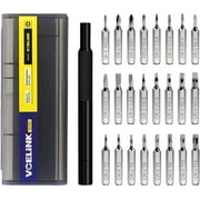 VCELINK 25 in 1 Magnetic Tiny Screwdriver Kit with Case for Electronics, Wtaches, Jewelers, 1-Pack
