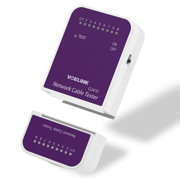 VCELINK 5-Pack RJ45 Network Cable Tester with LED Display for Cat5 Cat6 Cat7 Cat8 Ethernet Cables and Detachable Remote Unit