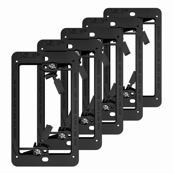 VCELINK 5-Pack Single Gang Low Voltage Mounting Bracket for Wall Plate for Network Coaxial HDMI Cables