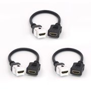 VCELINK 6-inch HDMI Keystone Jack, Female-to-Female Pigtail Cable, 4K Wall Connector for Keystone Wall Plate, 3-pack