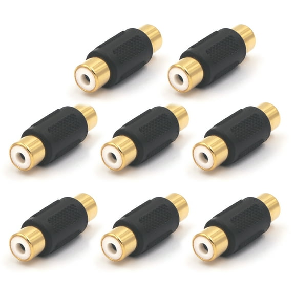 VCELINK 8-Pack Gold Plated RCA Female to RCA Female Coupler,Compatible with Phono,Speaker,RCA Cable,Amplifier
