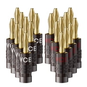VCELINK Banana Plugs 10-pack, Speaker Wire Connectors, 4mm 24K Gold Plated Dual-Screw Type for Wall Plate, Audio/Video Receiver, 12-18 AWG Wire, Sound Systems, and Home Theater