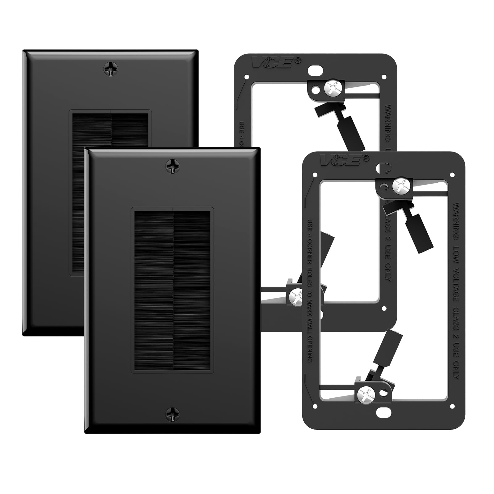 VCELINK Brush Wall Plate with Bracket, UL Listed Single Gang Decorator ...