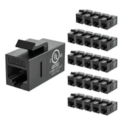 VCELINK CAT6 Keystone Coupler RJ45 UL Listed Female to Female 25-Pack Black