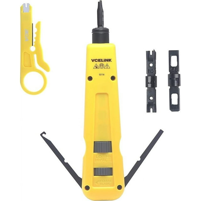 VCELINK Punch Down Impact Tool Kit with 110/66 Blades and Network Cable