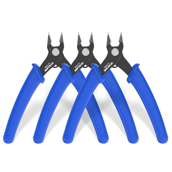 VCELINK Spring-Loaded Small Wire Cutter, for Electronics, Jewelry Making, Model Craft, and 3D Printing, 5-inch, 3-Pack
