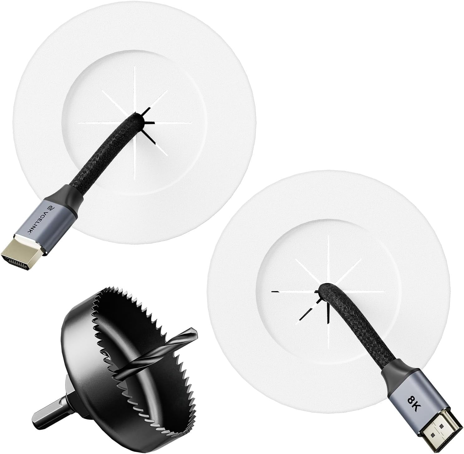 VCELINK Wall Cable Management Kit with Hole Saw Attachment and Mounting