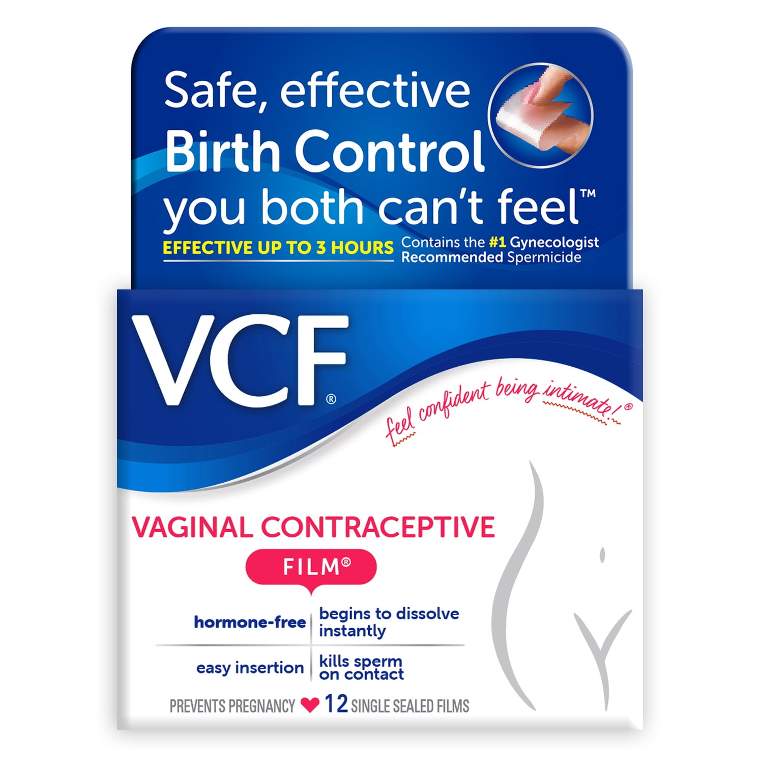 VCF Vaginal Contraceptive Spermicide Film, 12 Count, Value Pack