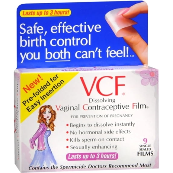 VCF Vaginal Contraceptive Films 9 Each (Pack of 3)