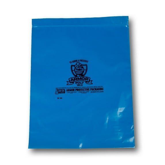 VCI Blue Poly ZipTop Bags, 4 Mil, 10" x 12", Armor Protective Packaging from Laddawn (14525) - Case of 1000 Bags