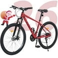 thumbnail image 1 of VCITN 26 Inch Mountain Bike 24 Speed Mountain Bike Steel Frame Adult Bicycle with Suspension Fork, Dual Disc Brake for Womens Mens Multiple Color Red, 1 of 1