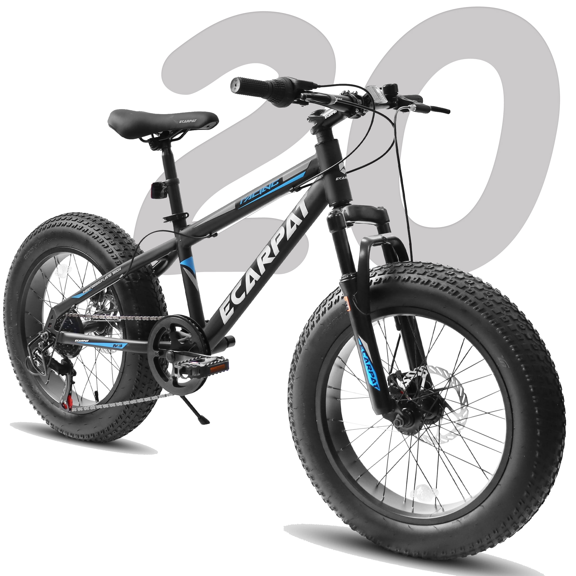 VCITN Mountain Bike 20/24/26 Inch, 3/4" Wide Fat Tire Snow Mountain Bikes, 20 Inch 7Speed Men