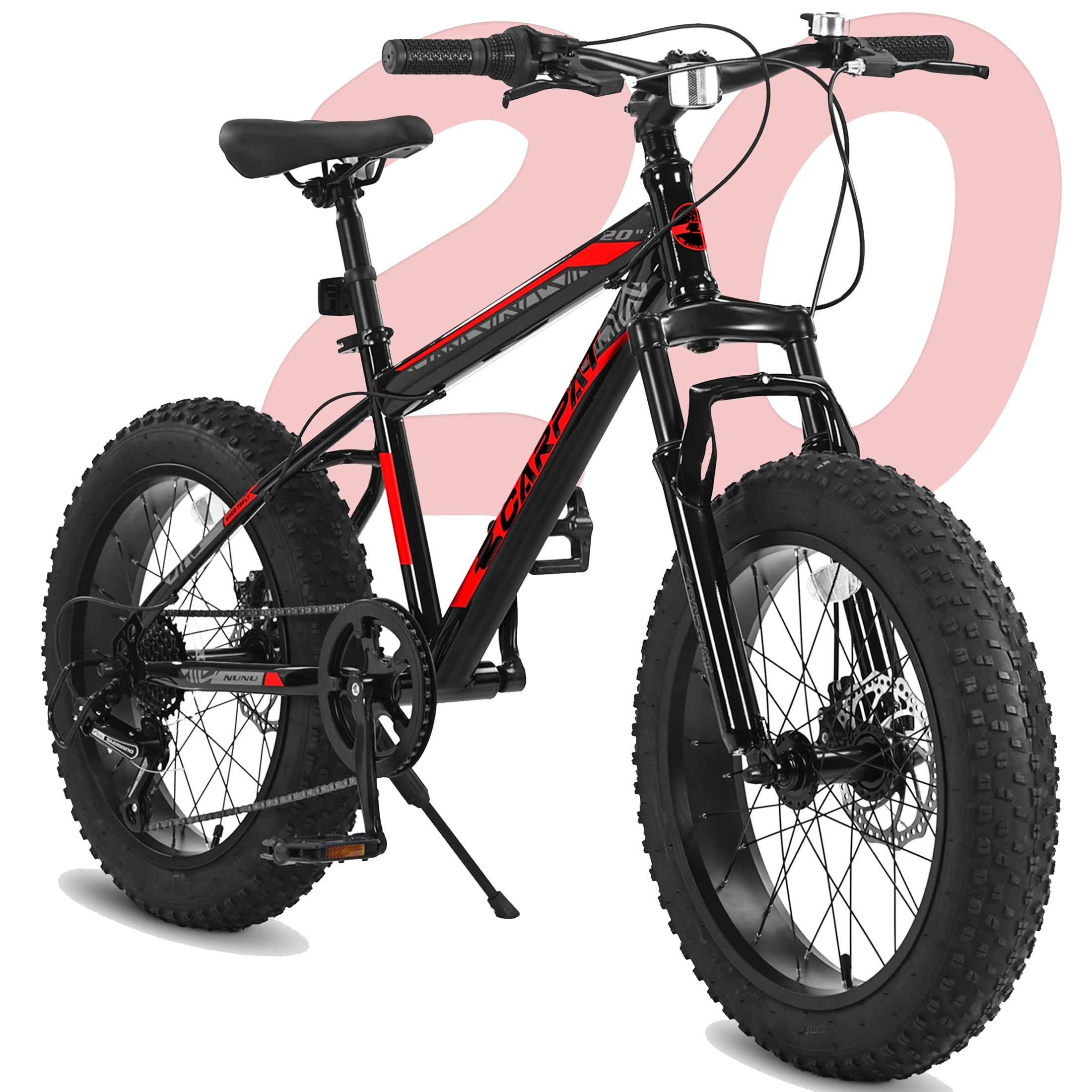 VCITN Mountain Bike 20/24/26 Inch, 3/4" Wide Fat Tire Snow Mountain Bikes, 20 Inch 7Speed Men