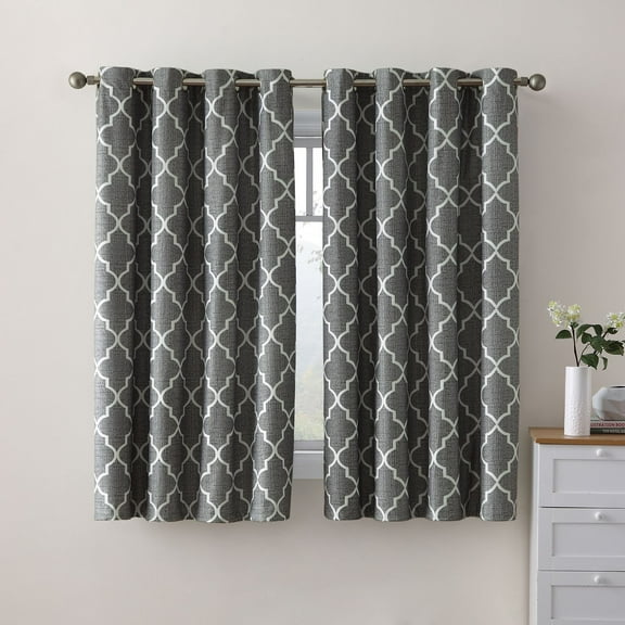 VCNY Home 2 Pack 100% Total Blackout Thermal Insulated Energy Saving Grommet Curtains - Gray, 63 in. Long