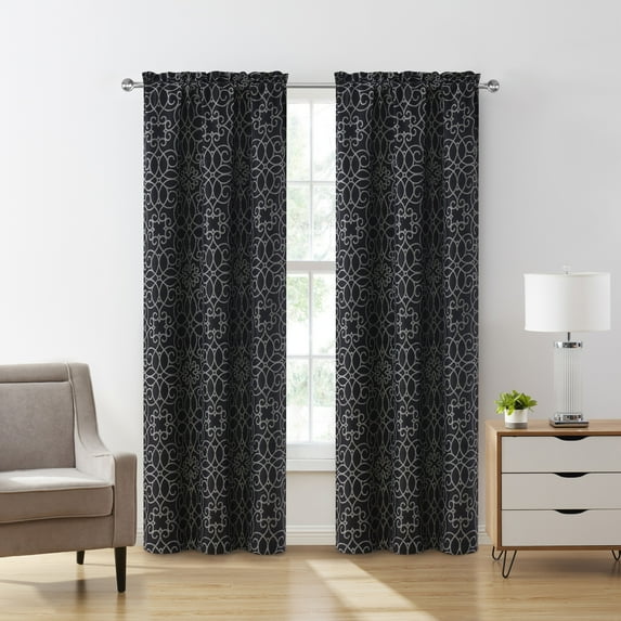 VCNY Home 2-Piece Versailles Blush Blackout Curtain Panel Set, 38" x 84"