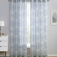thumbnail image 1 of VCNY Home Adale Blue Medallion Grommet Sheer Curtain Panel, 54" x 84", 1 of 5