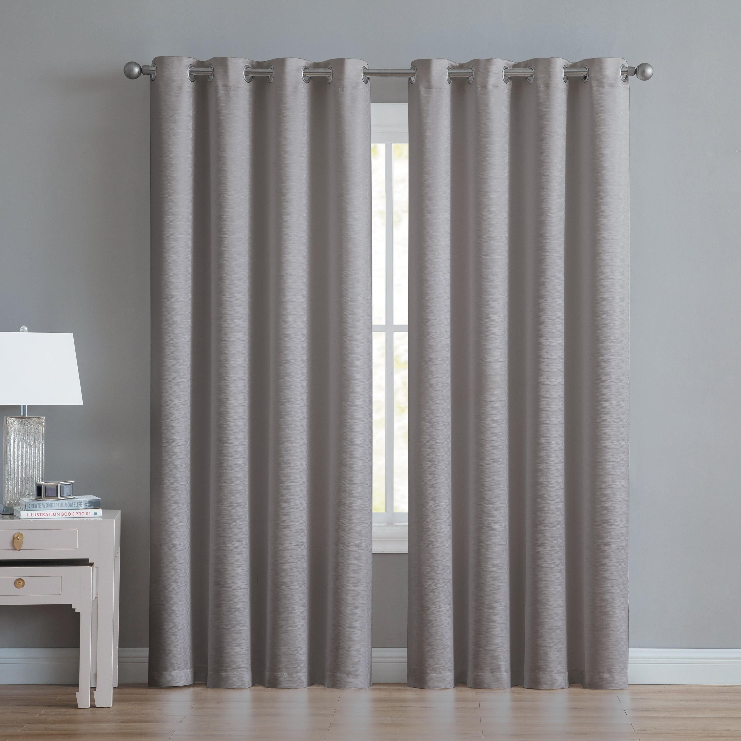 VCNY Home Agnes Gret Solid Grommet Blackout Curtain Panel, 52" x 84"