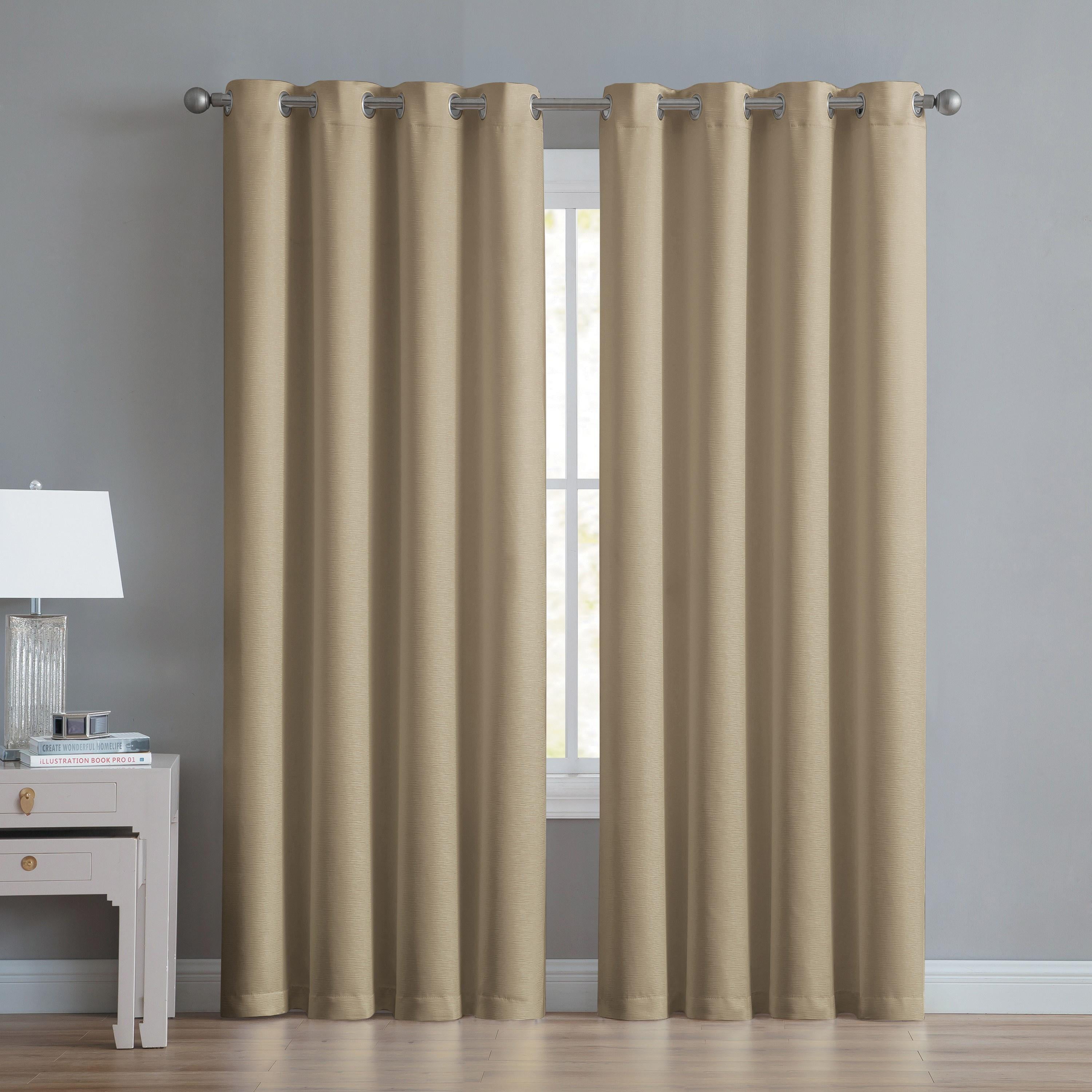 VCNY Home Agnes Taupe Solid Grommet Blackout Curtain Panel,