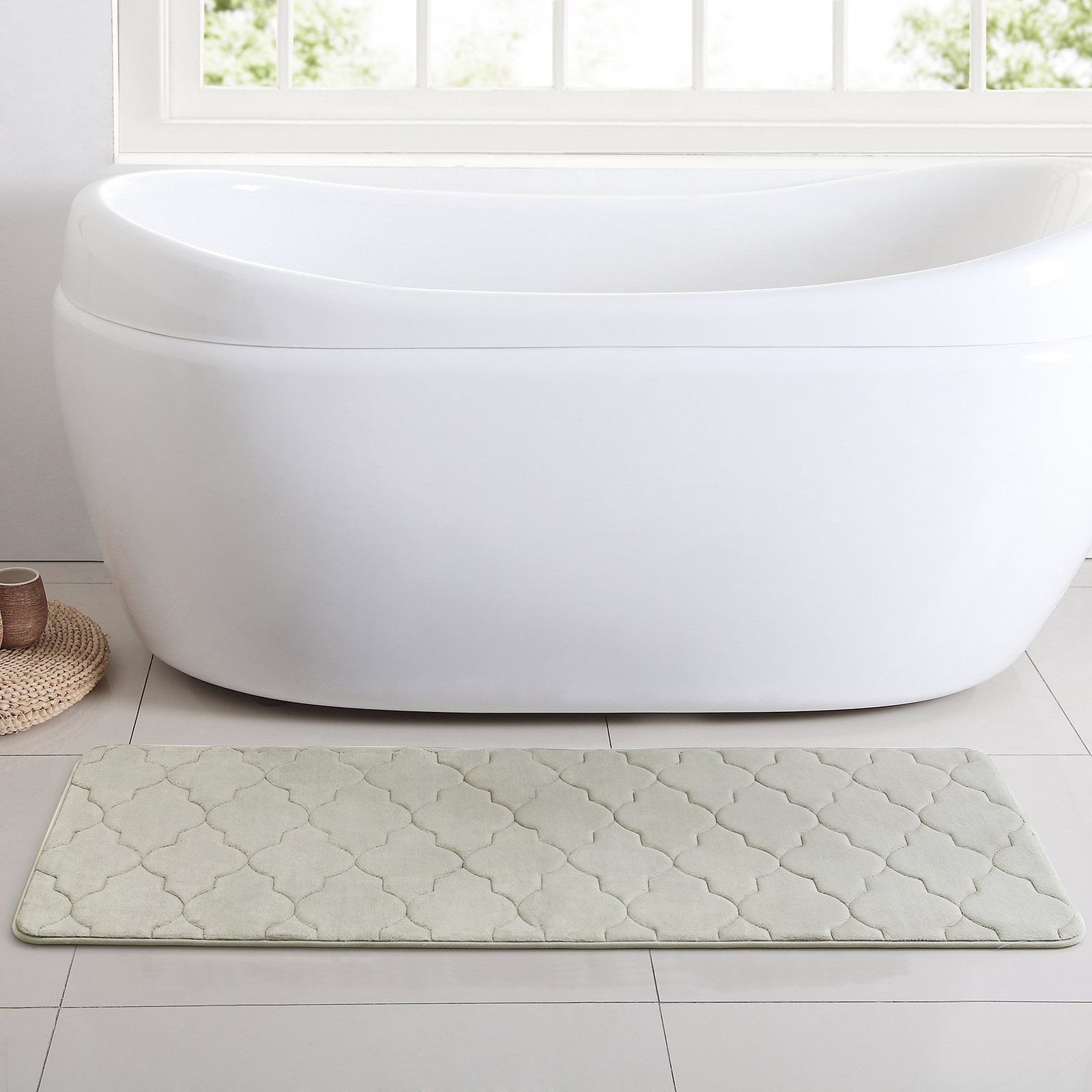 VCNY Home Amadora Quatrefoil Memory Foam Bath 1 Piece Runner, 24" x 60