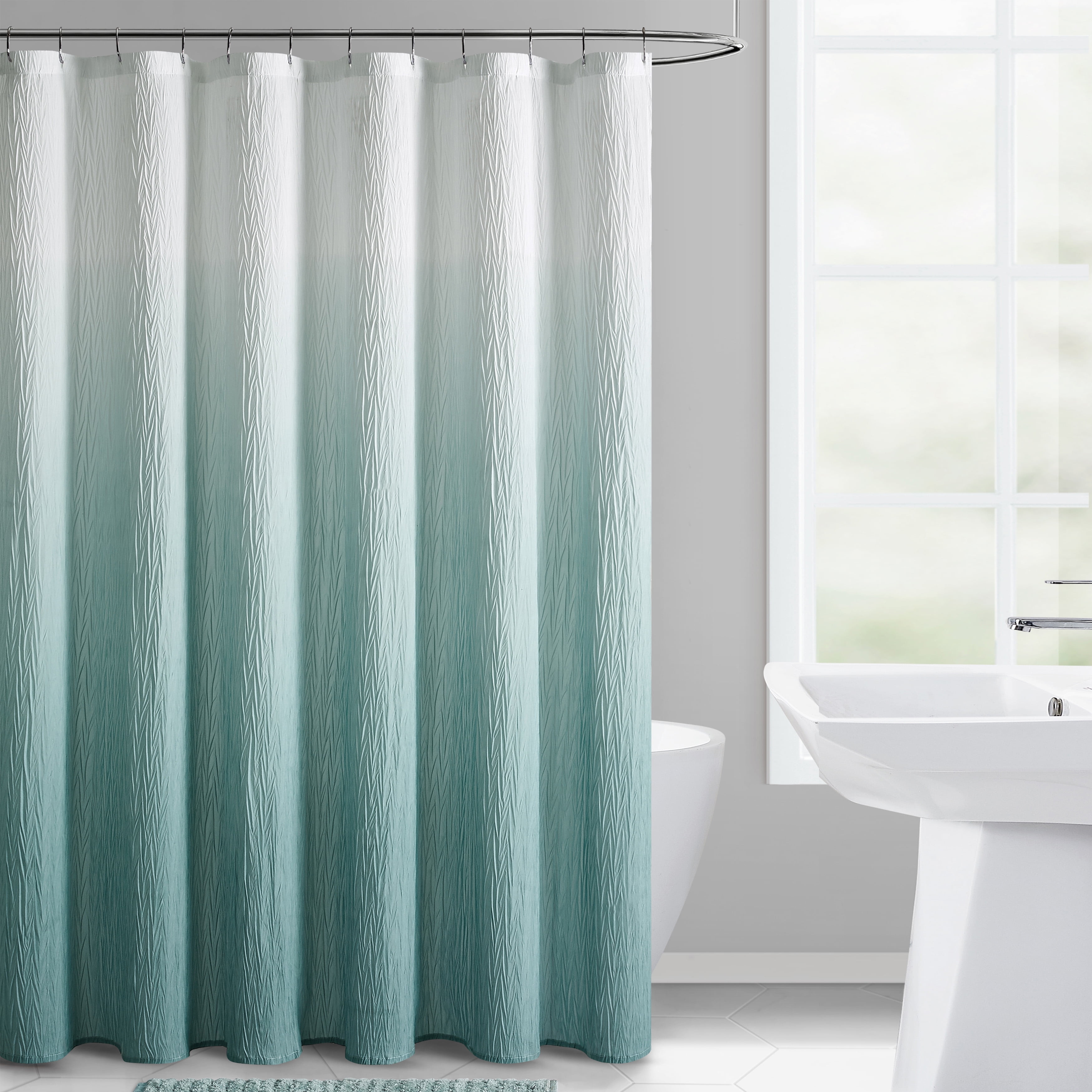 VCNY Home Aqua Ombre Taffeta Fabric Shower Curtain, 72" x 72"