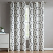VCNY Home Caldwell Quatrefoil Grommet Light-Filtering Curtain Panel Pair, Taupe, 38" x 84"