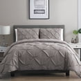 thumbnail image 1 of VCNY Home Carmen 3-Piece Grey Pintuck Duvet Set, Queen, 1 of 5