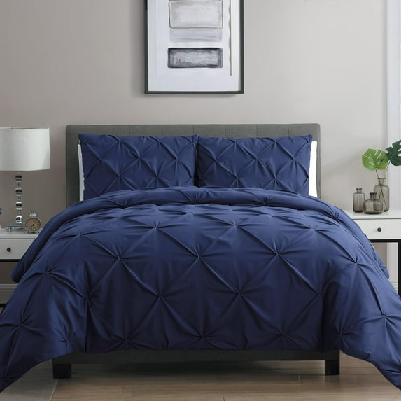 VCNY Home Carmen 4-Piece Navy Solid Duvet Bedding Set, Queen, Adult, Unisex