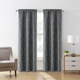 thumbnail image 1 of VCNY Home Carmen Charcoal Grey Floral Rod Pocket Blackout Curtain Panel, 52" x 84", 1 of 5