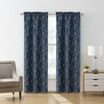 thumbnail image 1 of VCNY Home Carmen Navy Blue Floral Rod Pocket Blackout Curtain Panel, 52" x 84", 1 of 5