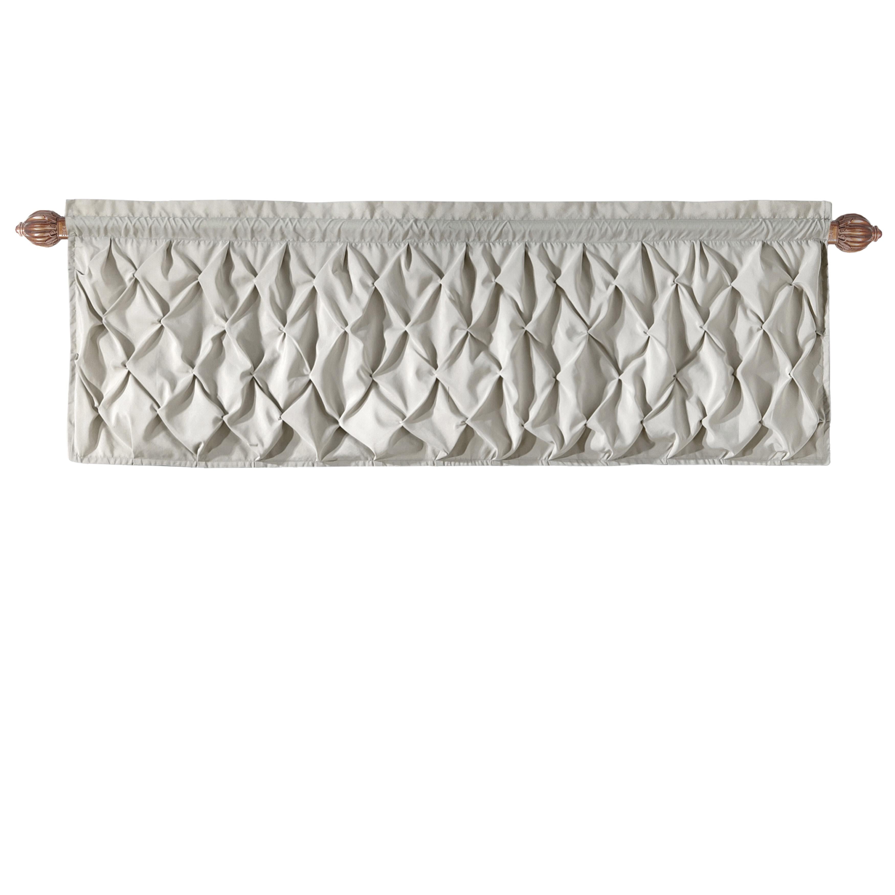 Taupe Pintuck Textured Rod Pocket Valance, 60" x 20"