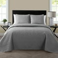 thumbnail image 1 of VCNY Home Caroline 3-Piece Grey Floral Quilt Set, King, Adult, Unisex, 1 of 6