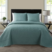 VCNY Home Caroline 3-Piece Sage Floral Quilt Set, Full/Queen