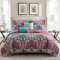 thumbnail image 1 of VCNY Home Casa Real 5-Piece Multicolor Damask Reversible Quilt Set, Full/Queen, Adult, Unisex, 1 of 8
