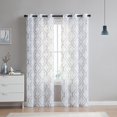 thumbnail image 1 of VCNY Home Charlotte 2-Piece Grey Quatrefoil Sheer Curtain Set, 38" x 96", 1 of 5
