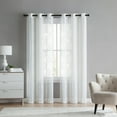 thumbnail image 1 of VCNY Home Charlotte 2-Piece White Quatrefoil Sheer Curtain Set, 38" x 96", 1 of 5
