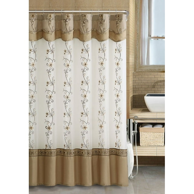VCNY Home Daphne Embroidered Sheer & Taffeta Fabric Shower Curtains