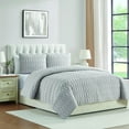 thumbnail image 1 of VCNY Home Diamond 3-Piece Light Grey Textured Pinsonic Quilt Set, King, Adult, Unisex, 1 of 5