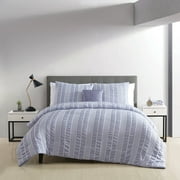 VCNY Home Dian 4-Piece Navy Stripe Polyester Comforter Set, King