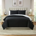 thumbnail image 1 of VCNY Home Embroidered 3-Piece Black Pick Stitch Microfiber Quilt Set, Full/Queen, 1 of 6