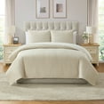 thumbnail image 1 of VCNY Home Embroidered 3-Piece Taupe Pick Stitch Microfiber Quilt Set, King, 1 of 6