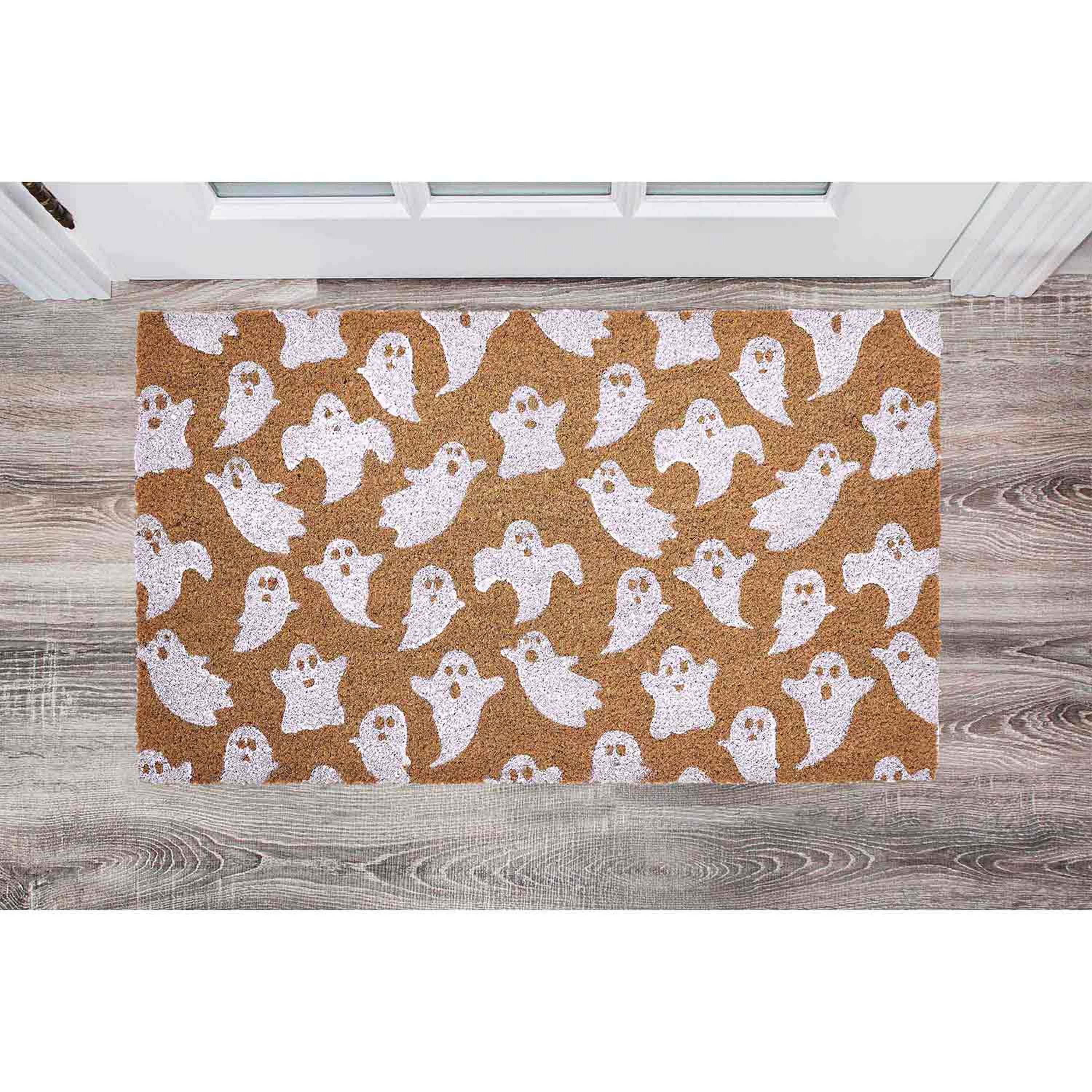 VCNY Home Flying Ghost Multicolor Halloween Coir Outdoor Doormat, 18" x 30"