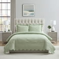 thumbnail image 1 of VCNY Home Green Scallop 3-Piece Adult Microfiber Quilt Set, King, 1 of 6