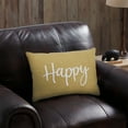 thumbnail image 1 of VCNY Home Happy 14" x 20" Ochre Sentiment Embroidered Cotton Decorative Pillow, 1 of 5