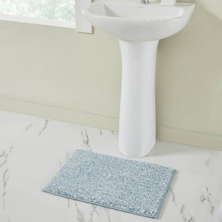 VCNY Home Heathered Green Memory Foam Bath Rug, 17" x 24"