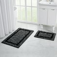 thumbnail image 1 of VCNY Home Heathered Hotel 2-Piece Microfiber Bath Rug Set, Black/White, 1 of 5